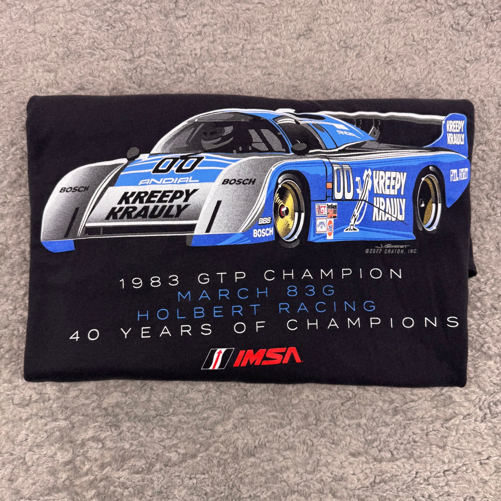 Craton Imsa Holbert Racing 1983 Gtp Champion March 83g Black TShirt Mens 2xl